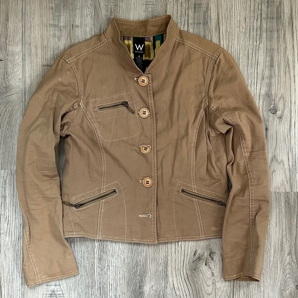 Work to Weekend Cropped Jacket w/ Buttons Sz 8 - Picture 1 of 9